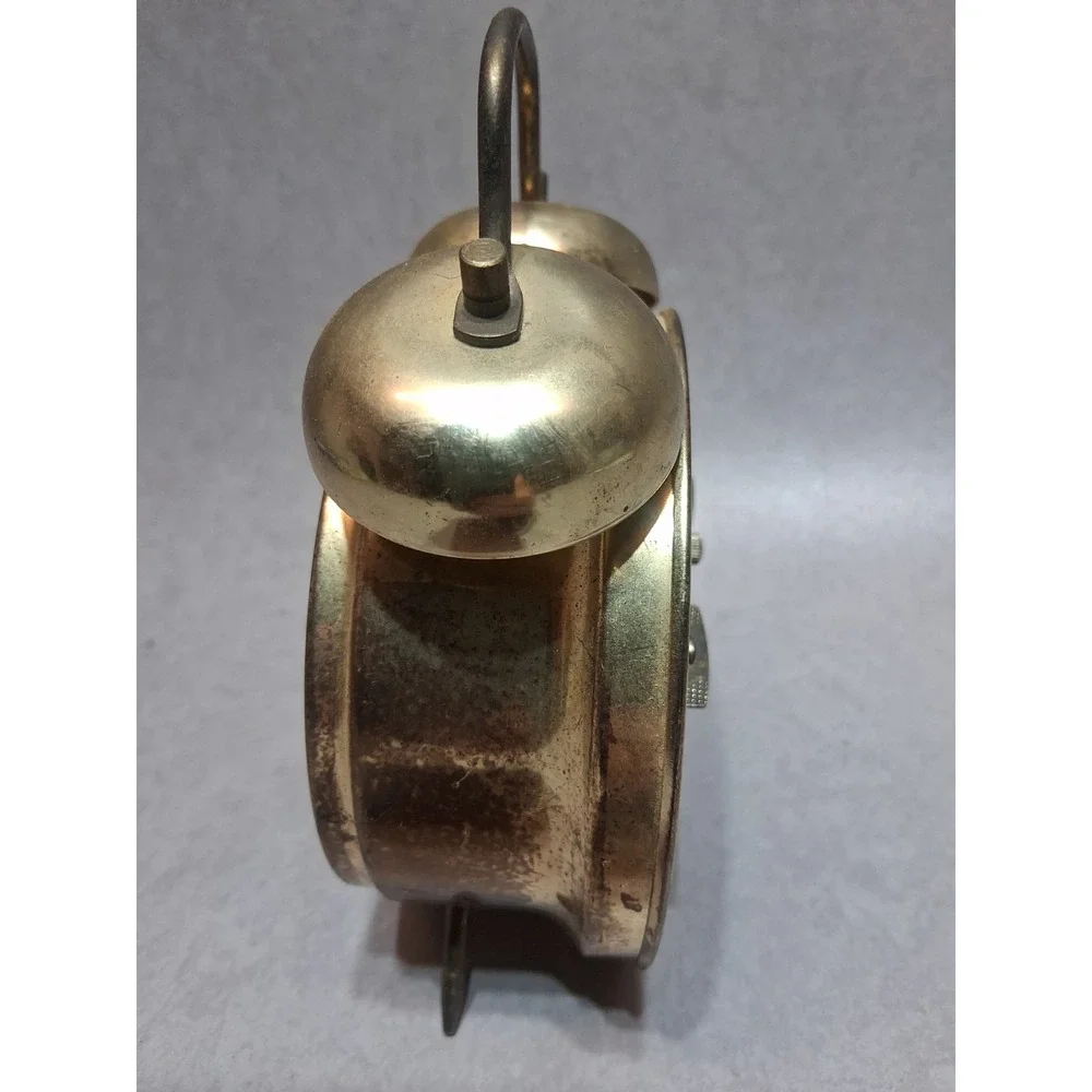 Advance Twin Bell Alarm Clock Gold Vintage Style Metal Loud Alarm Classic
